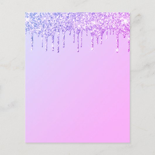 Glitzer Einhornholz Party Einladung (Rückseite)