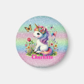 Glitzer Einhornwiese Wildblumen Magnet (Vorne)