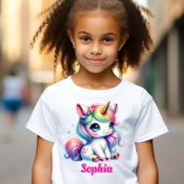 Glitzer Einicorn magischer Stern Girls T-Shirt