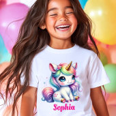 Glitzer Einicorn magischer Stern Girls T-Shirt
