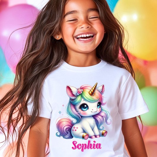 Glitzer Einicorn magischer Stern Girls T-Shirt