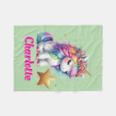 Glitzer einicorn Zaubersternkalk grün Fleecedecke (Vorderseite (Horizontal))