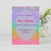 Glitzer Einladung (Stehend Vorderseite)