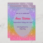 Glitzer Einladung (Vorne/Hinten)