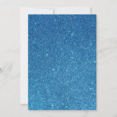Glitzer Einladung 13. Mädchen-Geburtstag mit blaue (Rückseite)