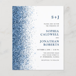 Glitzer-Einladung für eine Einmongramm-Hochzeit