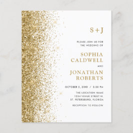 Glitzer-Einladung für eine Einmongramm-Hochzeit