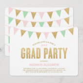 Glitzer| Einladung zur Graduierung (Vorne/Hinten)