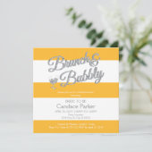 Glitzer, Einladungen zur Dusche in Gelbbraun (Stehend Vorderseite)