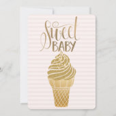 Glitzer Eiscreme gestreift Geburtstag Einladung (Rückseite)