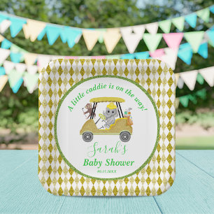 Glitzer Elefant & Affe Golf Baby Shower Geschenkrü Pappteller