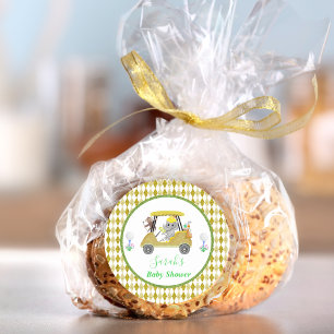 Glitzer Elefant & Affe Golf Baby Shower Geschenkrü Runder Aufkleber