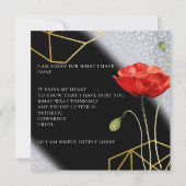 Glitzer Elegant Entschuldigung Karte (Vorderseite)