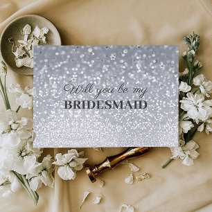 Glitzer Elegant werden Sie meine Bridesmaid-Postka Postkarte