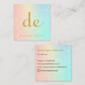 Glitzer Eleganter, moderner Goldkosmetikplatz Quadratische Visitenkarte (Vorne/Hinten)