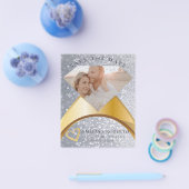 Glitzer Eleganter Ring Save the Date Fotokarte Flyer (Einzeln)