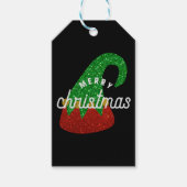 Glitzer Elf Hat Geschenkanhänger (Vorderseite)