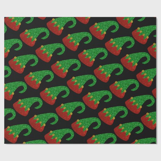 Glitzer Elf Hat Geschenkpapier (Flach)