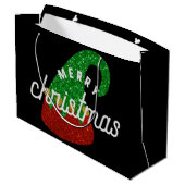 Glitzer Elf Hat Große Geschenktüte (Rückseite Schrägansicht)
