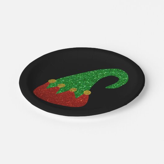 Glitzer Elf Hat Pappteller (Schrägansicht)