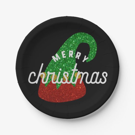 Glitzer Elf Hat Pappteller (Vorderseite)