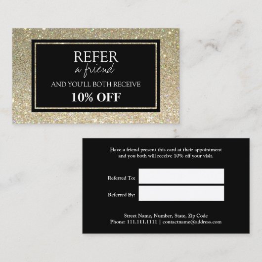 Glitzer-Empfehlungs-Karte Empfehlungskarte (Vorne/Hinten)