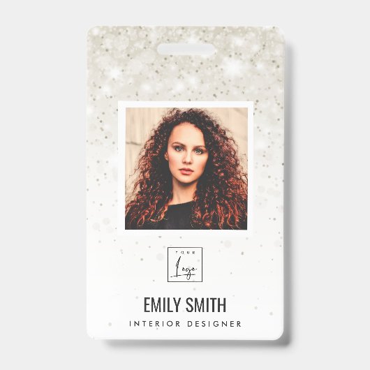 GLITZER-EMPLOYEE-FOTO BARCODE-NAME AUSWEIS (Vorderseite)