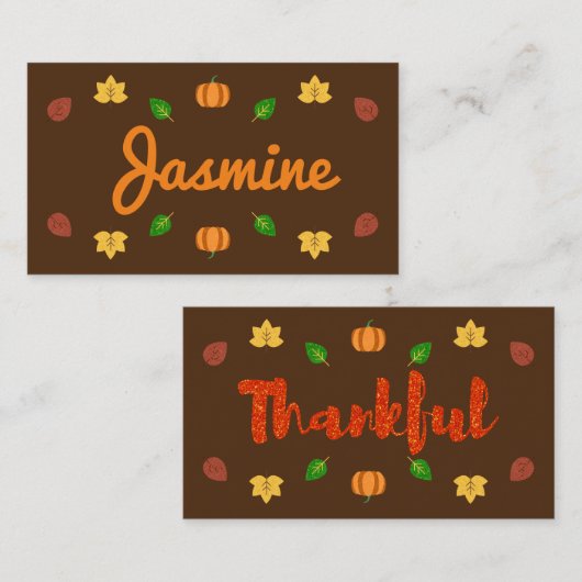 Glitzer Erntedank Platzkarte (Vorne/Hinten)