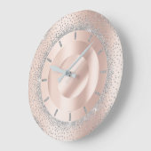 Glitzer-erröten graues Rosen-Goldmetall Große Wanduhr (Winkel)
