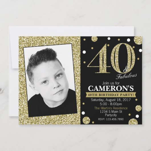 Glitzer-erwachsene Einladung (Vorderseite)