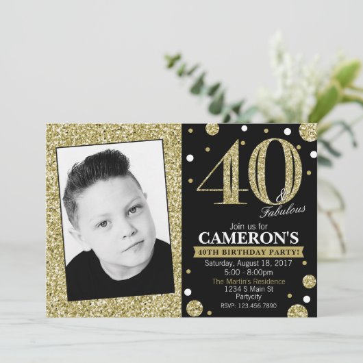 Glitzer-erwachsene Einladung (Stehend Vorderseite)