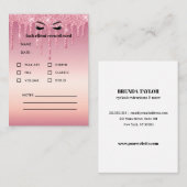 Glitzer Eyelash Extension Client Consulting Visitenkarte (Vorne/Hinten)