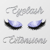 Glitzer Eyelash Extensions Business Front Fensteraufkleber (Blatt)