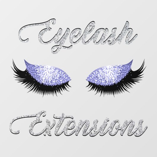Glitzer Eyelash Extensions Business Front Fensteraufkleber (Blatt)