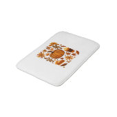 Glitzer Fall Floral Pumpkin Thankgiving Badematte (Schrägansicht)