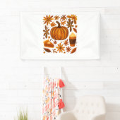Glitzer Fall Floral Pumpkin Thankgiving Banner (Insitu)