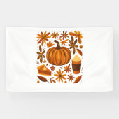 Glitzer Fall Floral Pumpkin Thankgiving Banner (Horizontal)