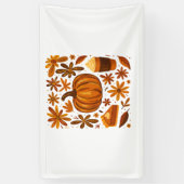 Glitzer Fall Floral Pumpkin Thankgiving Banner (Vertikal)
