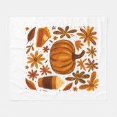 Glitzer Fall Floral Pumpkin Thankgiving Fleecedecke (Vorderseite (Horizontal))