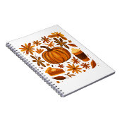 Glitzer Fall Floral Pumpkin Thankgiving Notizblock (Rechte Seite)