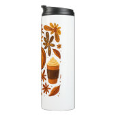 Glitzer Fall Floral Pumpkin Thankgiving Thermosbecher (Nach rechts gedreht)