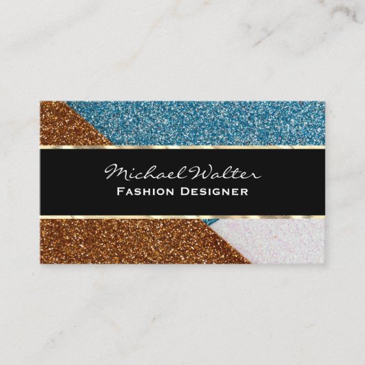 Glitzer-Farbblock Visitenkarte (Vorderseite)