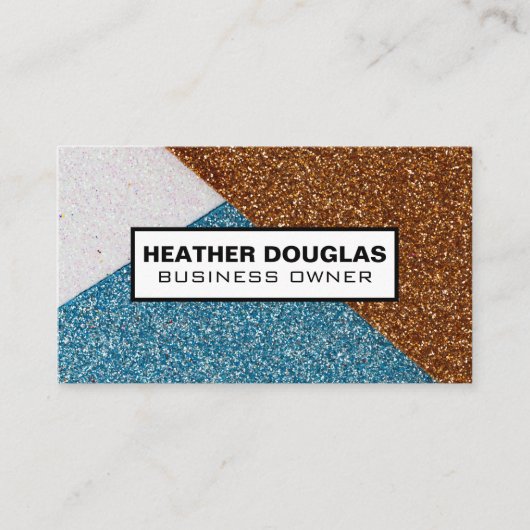 Glitzer-Farbblock Visitenkarte (Vorderseite)