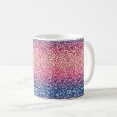 Glitzer Farbe Rosa Blau Ombre Kaffeetasse (VorderseiteRechts)