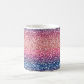 Glitzer Farbe Rosa Blau Ombre Kaffeetasse (Mittel)