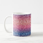 Glitzer Farbe Rosa Blau Ombre Kaffeetasse (Links)