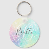 Glitzer Farbenfrohe glamouröse Hübsche Muster Schlüsselanhänger (Rückseite)