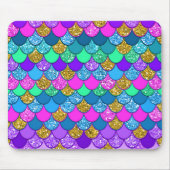 Glitzer Farbenfrohe mehrfarbige Meerjungfrau Mousepad (Vorne)