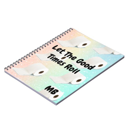 Glitzer Farbenfrohe Spaß Gute Zeiten Toilettenroll Notizblock (Linke Seite)