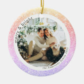 Glitzer Farbiges Foto | Lustig und hell Keramik Ornament (Vorne)